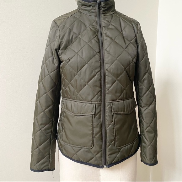H&M Quilted Jacket Olive Green Size 4 - Picture 3 of 7
